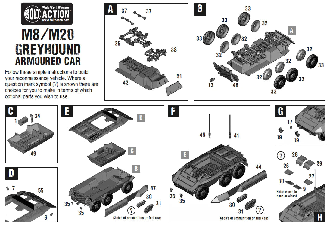 Bolt Action 2 M8/M20 Greyhound Scout Car - EN - 402013005