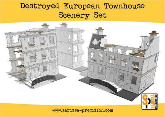 Sarissa Hobby & Terrain - Destroyed European Townhouse Scenery Set - N150