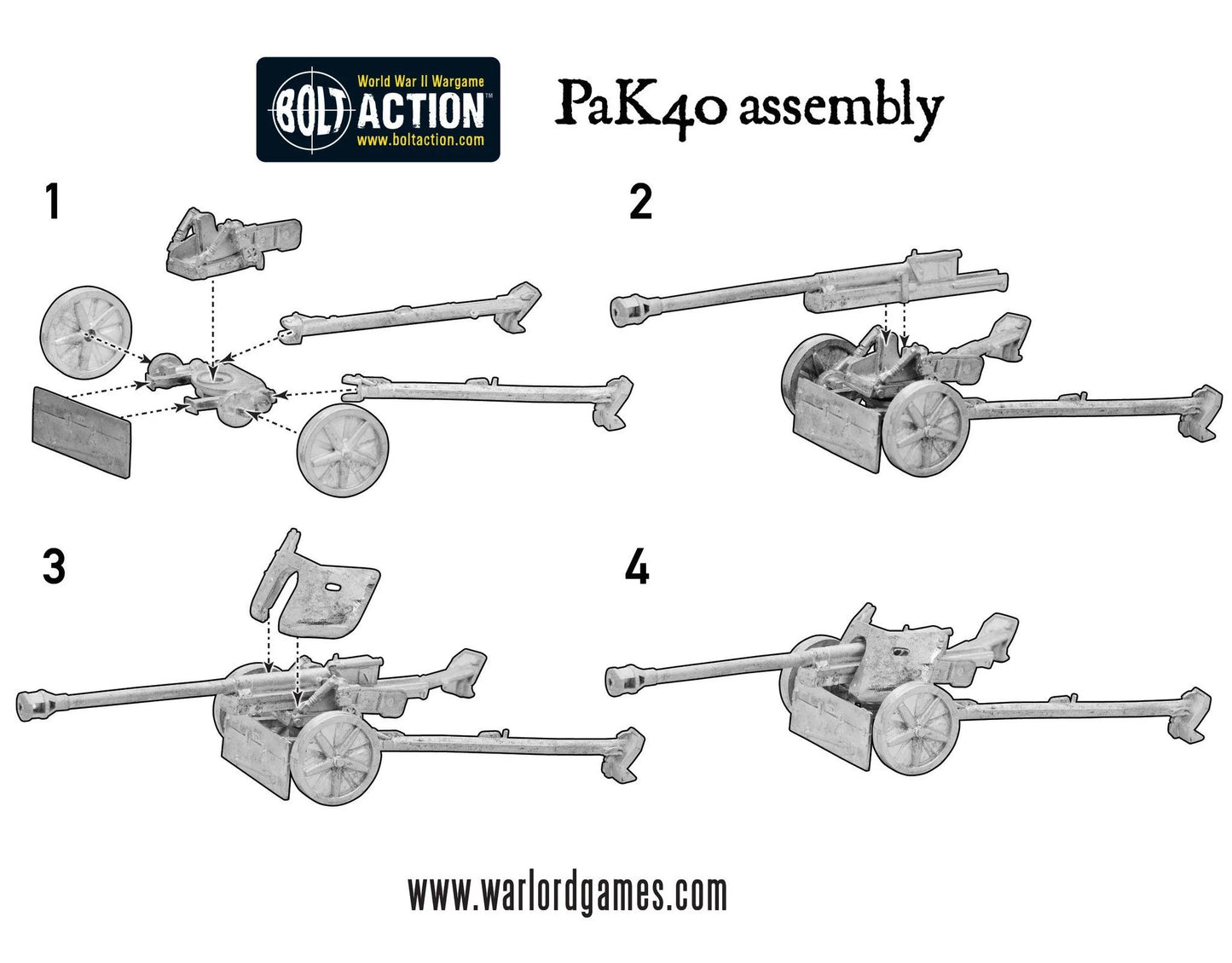 Bolt Action German Heer 75mm Pak 40 anti-tank gun (Winter) - EN - WGB-WHR-31