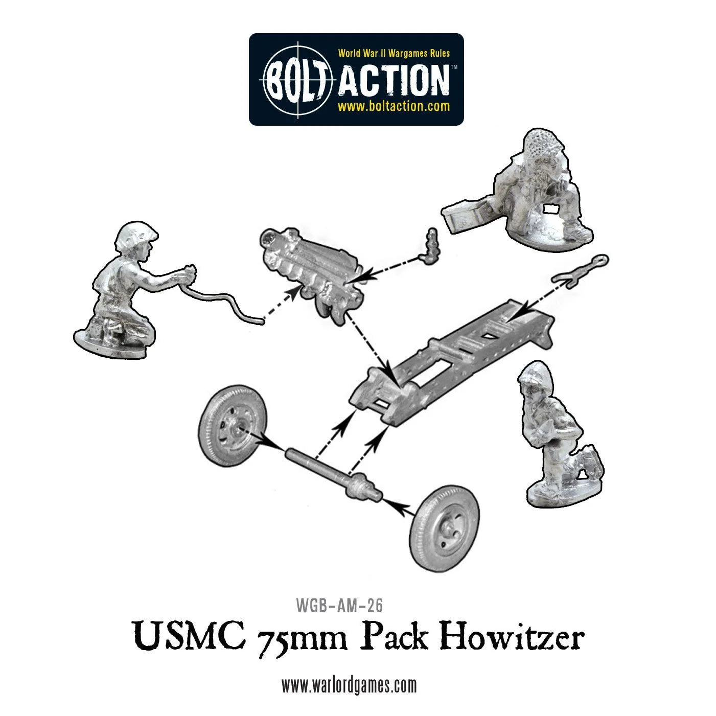 Bolt Action - USMC 75mm Pack Howitzer Light Artillery - WGB-AM-26