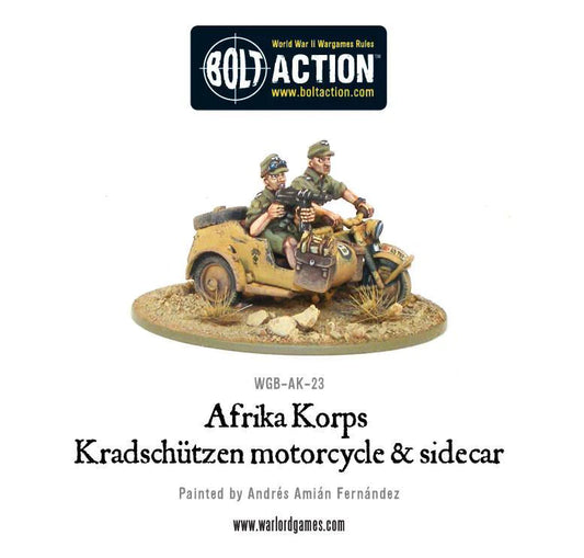 Bolt Action - Afrika Korps Kradschutzen motorcycle and sidecar - WGB-AK-23