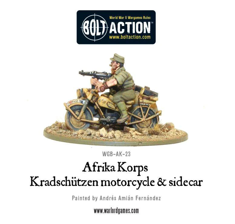 Bolt Action - Afrika Korps Kradschutzen motorcycle and sidecar - WGB-AK-23