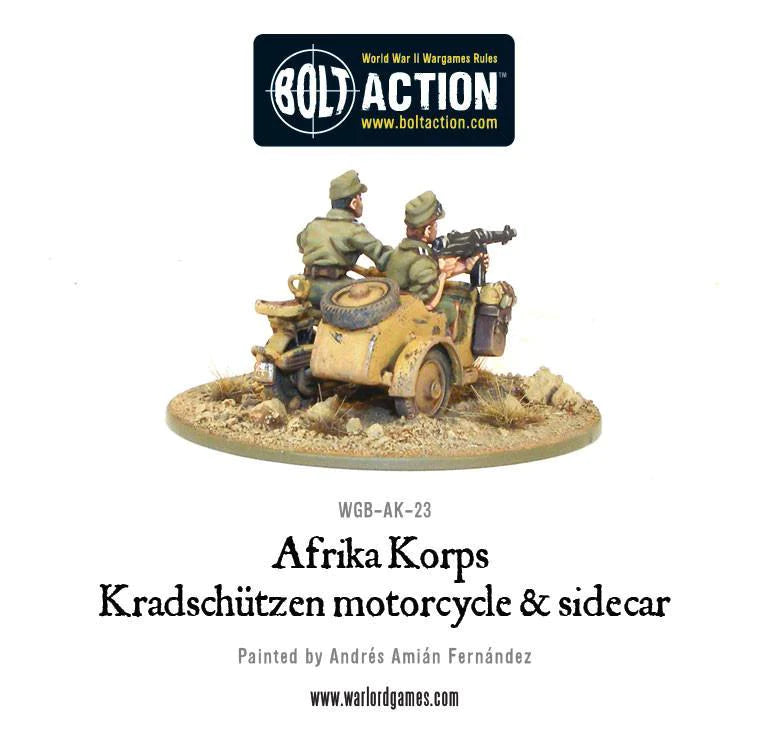 Bolt Action - Afrika Korps Kradschutzen motorcycle and sidecar - WGB-AK-23