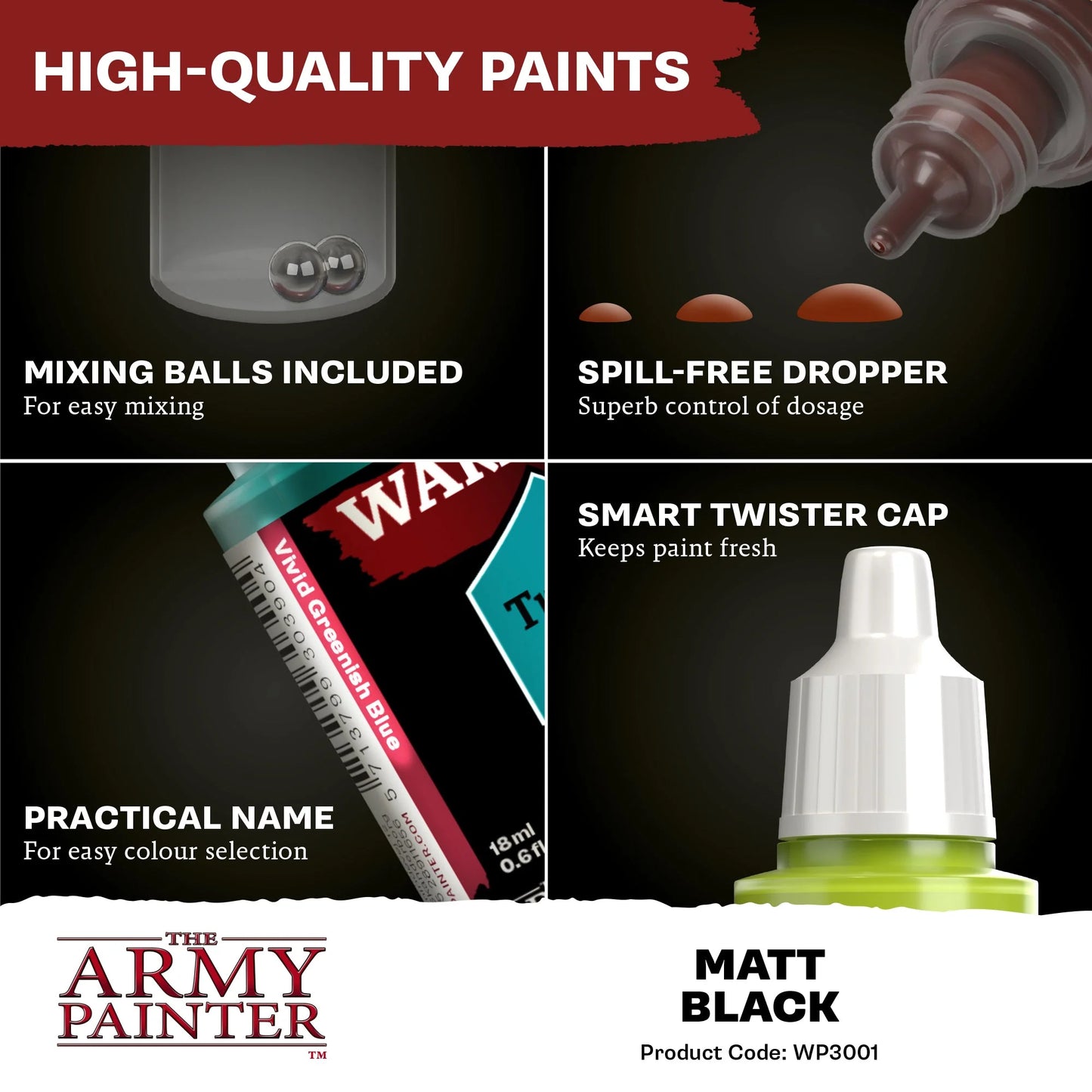 The Army Painter: Warpaints Fanatic: Matt Black - WP3001