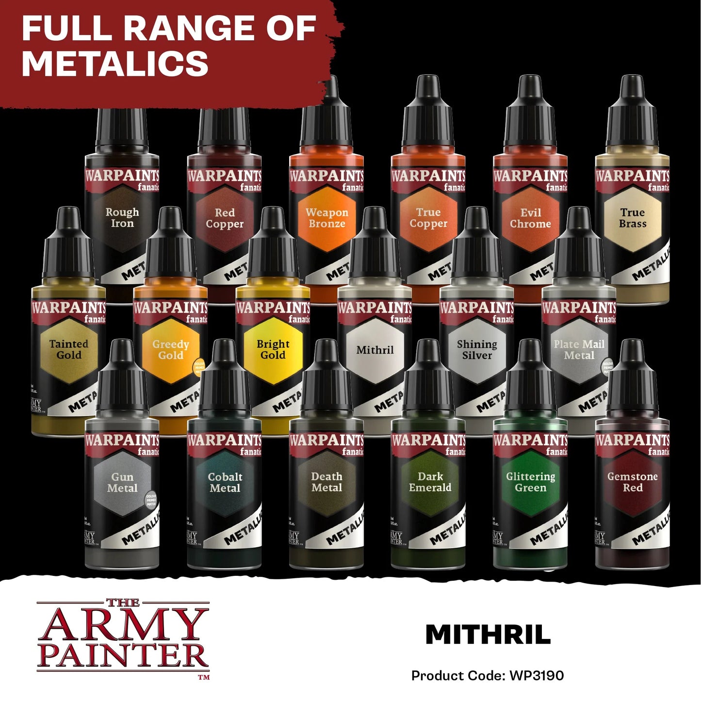The Army Painter:  Warpaints Fanatic Metallic: Mithril - WP3190