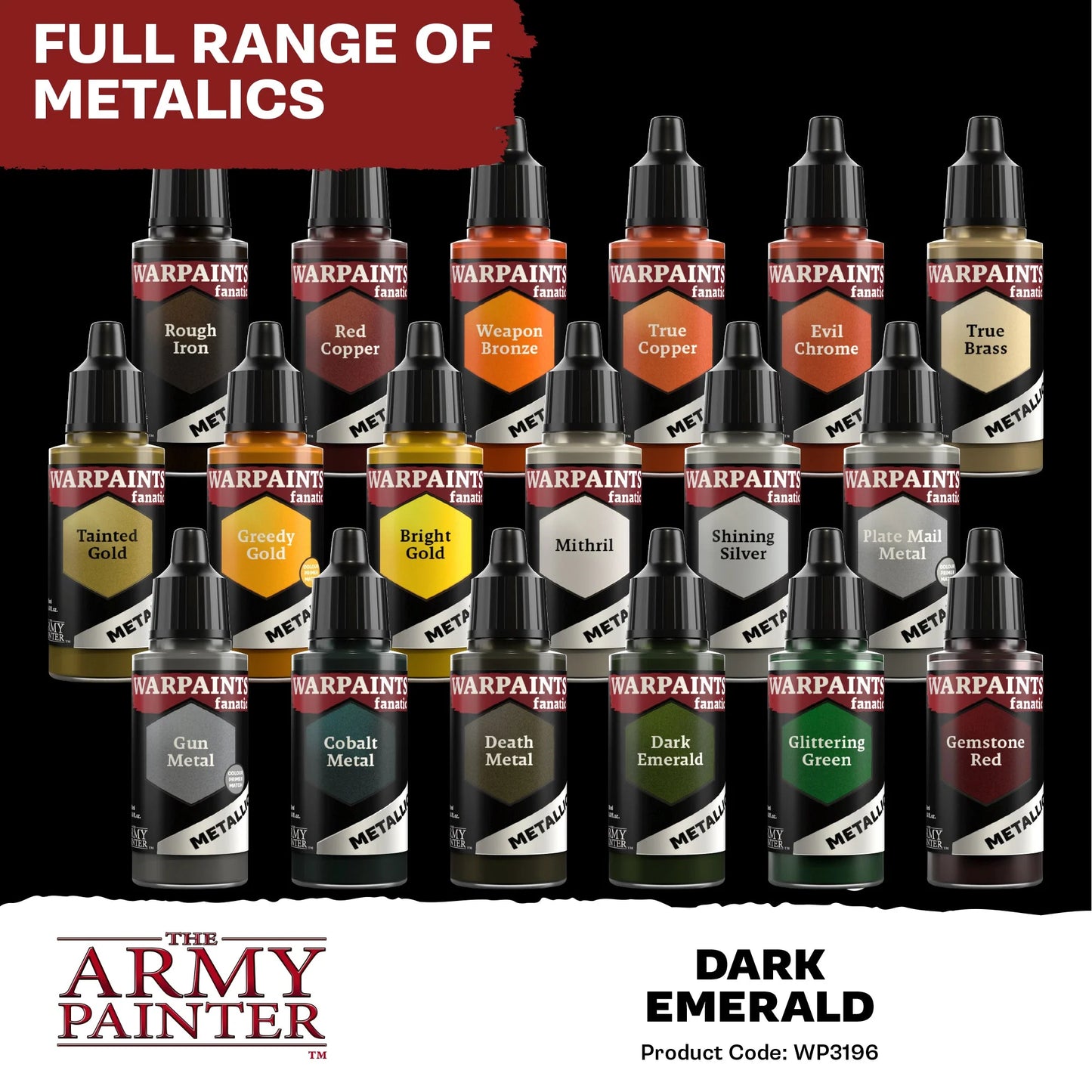 The Army Painter:  Warpaints Fanatic Metallic: Dark Emerald - WP3196
