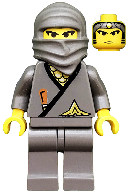 LEGO® Minifigur Ninja cas049 - Ninja - Gray