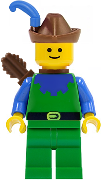 LEGO® Minifigur Castle cas134a - Forestman - Blue, Brown Hat, Blue Feather, Quiver