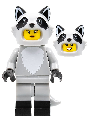 LEGO® Minifigur Collectible Minifigure col395 - Raccoon Costume Fan, Series 22 (Minifigure Only without Stand and Accessories)