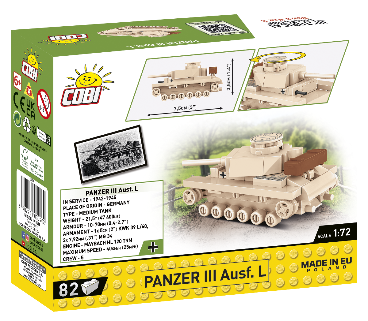 Cobi 3090 - HC WWII - Maßstab 1:72 - Panzer III Ausf.L