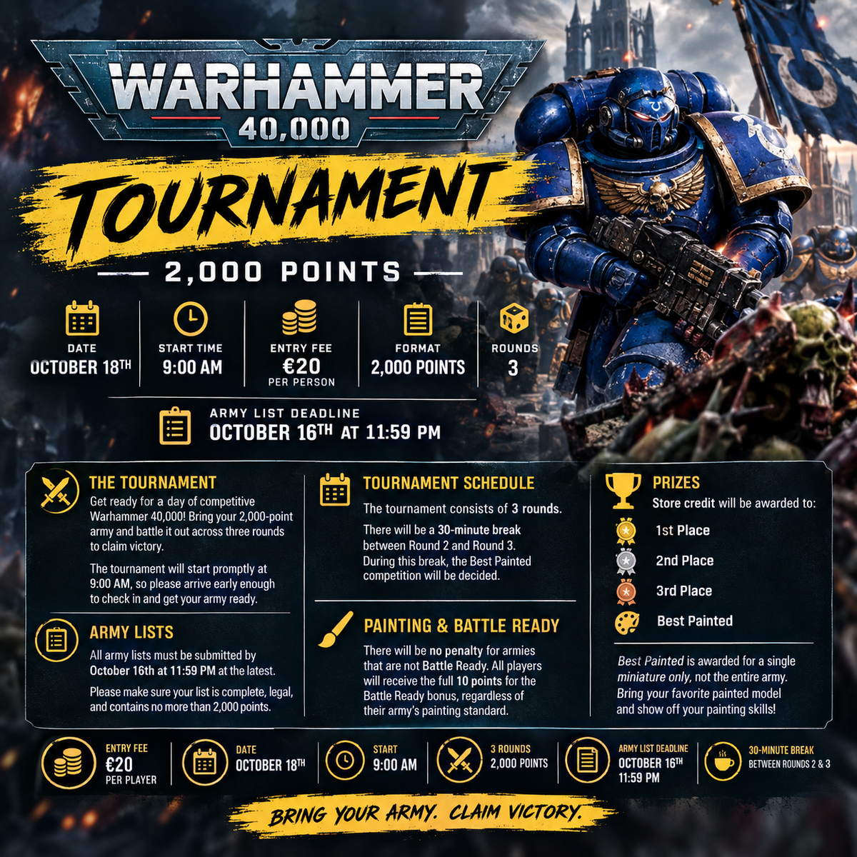 Warhammer 40.000 – 2000 Points Tournament