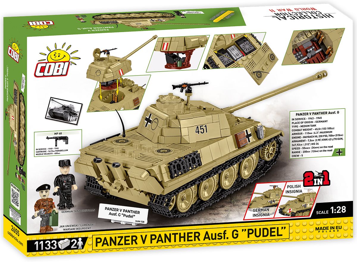 Cobi 2655 - HC WWII - Maßstab 1:28 - Panzer V Panther Ausf. G "Pudel"