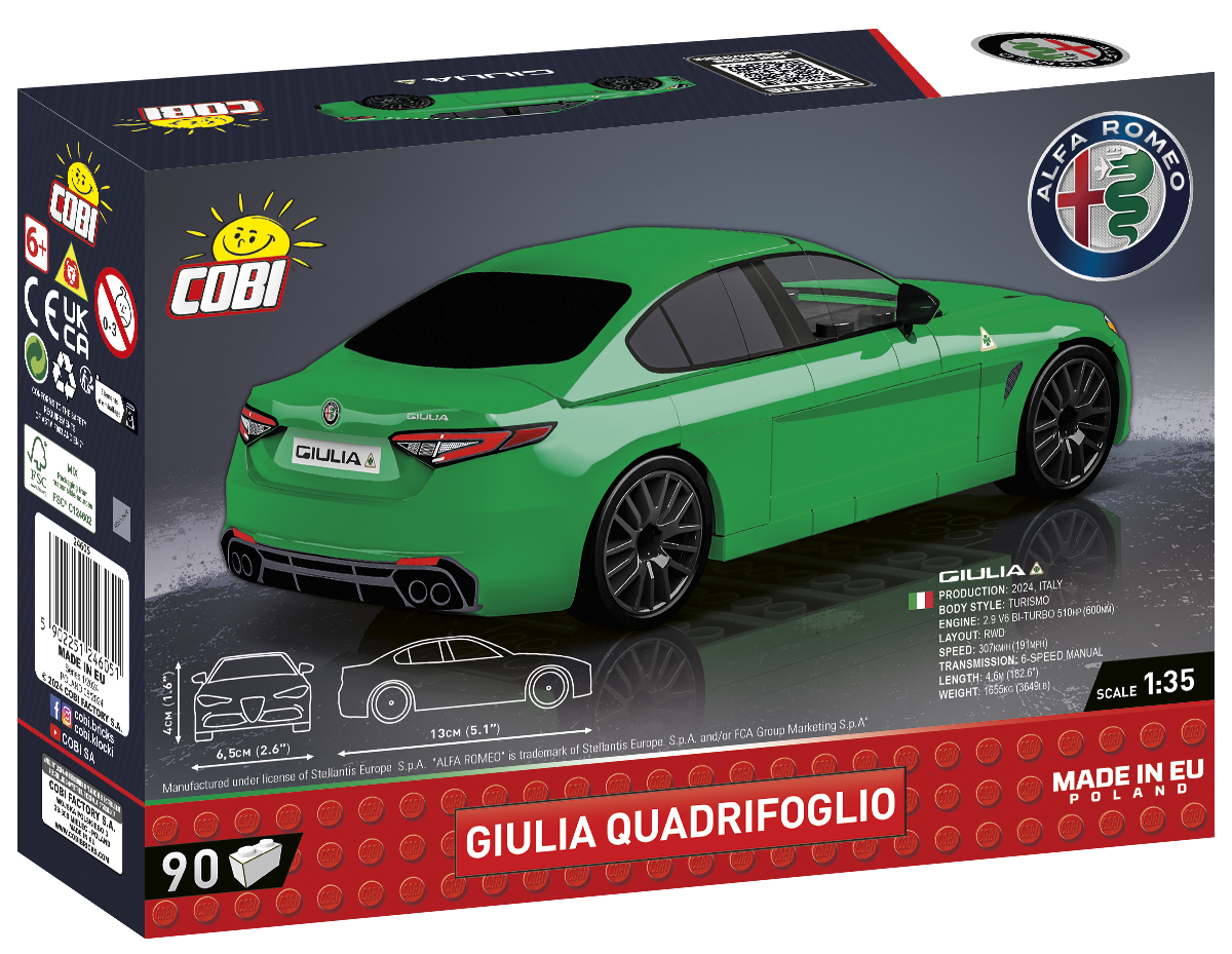 Cobi 24605 - Autos im Maßstab 1:35  - Alfa Romeo Giulia Quadrifoglio