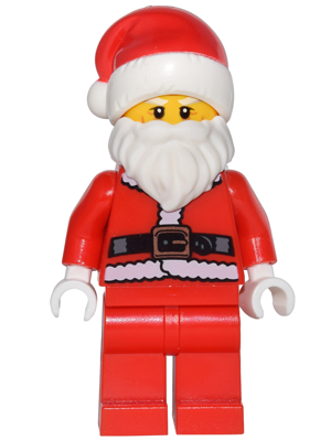 LEGO® Minifigur Holiday & Events hol082 - Santa - Fur Lined Jacket with Copper Belt Buckle, Red Legs, White Eyebrows