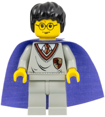 LEGO® Minifigur Harry Potter hp036 - Harry Potter - Gryffindor Shield Torso, Light Gray Legs, Medium Violet Cape