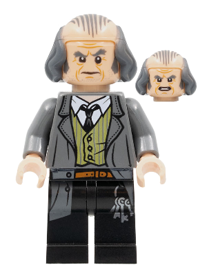 LEGO® Minifigur Harry Potter hp140 - Argus Filch - Bald on Top, Dark Bluish Gray Jacket