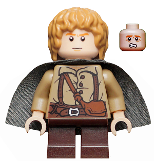 LEGO® Minifigur Lord of the Rings lor004 - Samwise Gamgee (Sam) - Dark Tan Shirt, Dark Bluish Gray Cape