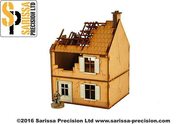 Sarissa Hobby & Terrain - Small House - Destroyed - N010