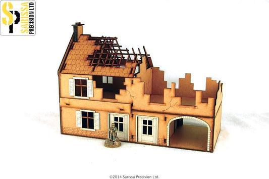 Sarissa Hobby & Terrain - Large Farmhouse - Destroyed - N020