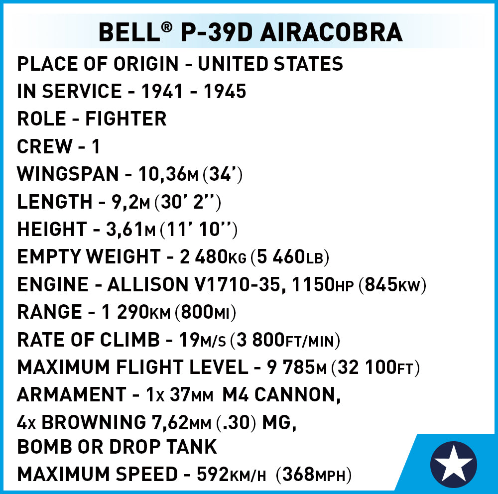 Cobi 5746 - Bell P-39D Airacobra