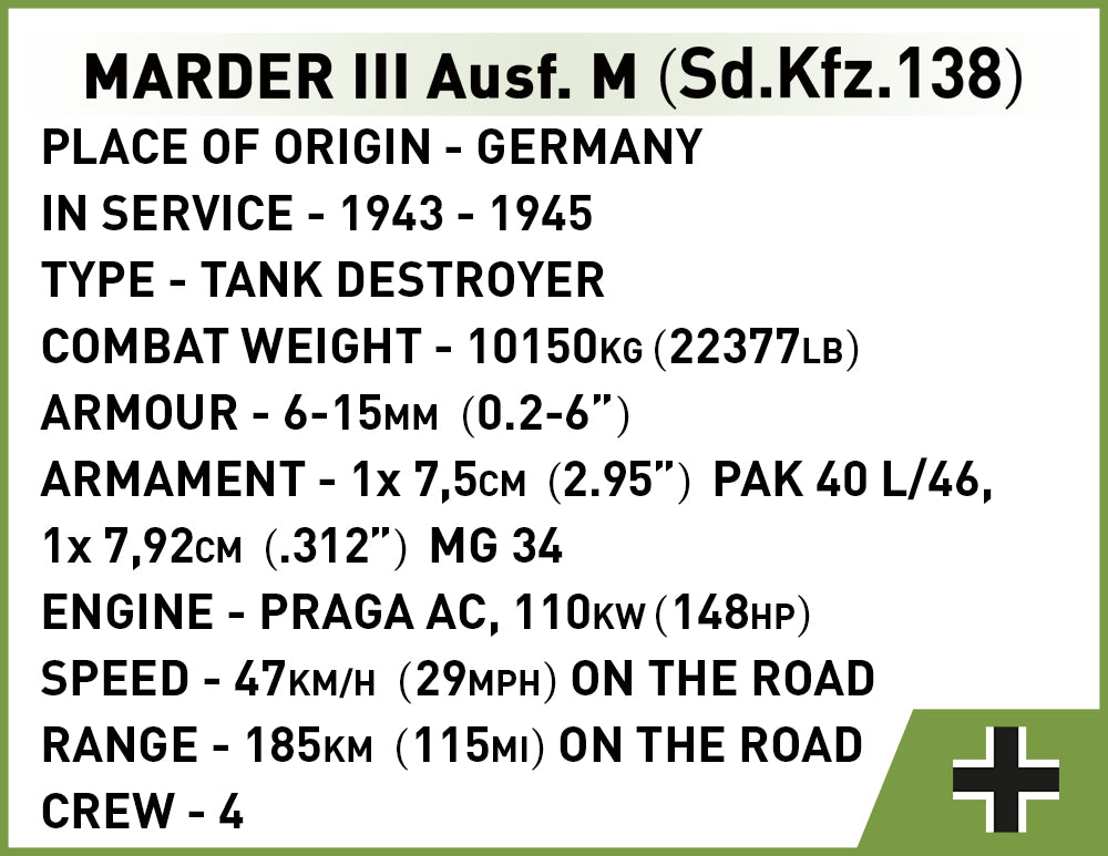 Cobi 2282 - Marder III Ausf.M (Sd.Kfz.138)