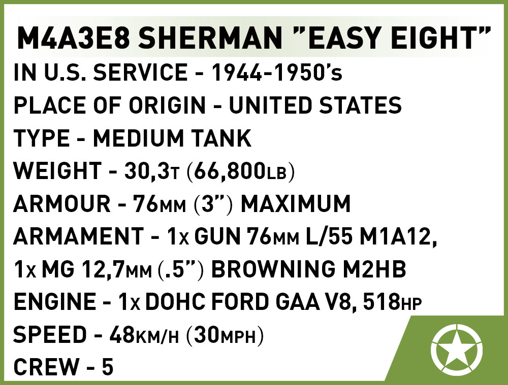 Cobi 2711 - M4A3E8 Sherman