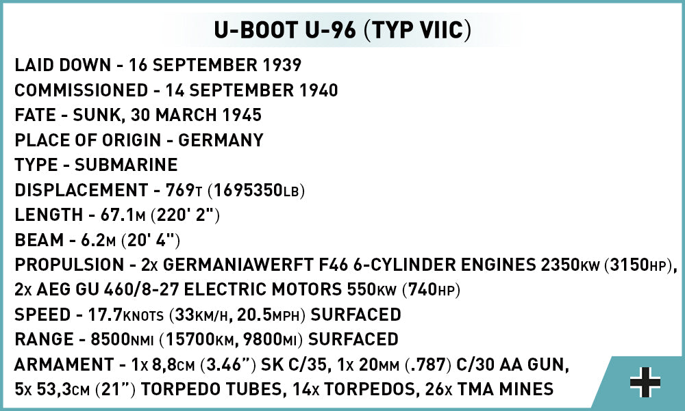 Cobi 4847 - U-Boot U-96 Typ VIIC