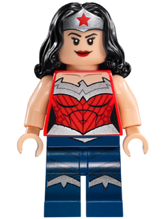 LEGO® Minifigur Super Heroes sh0150 - Wonder Woman - Silver Tiara, Dark Blue Legs