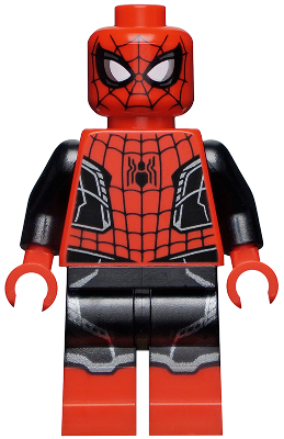 LEGO® Minifigur Super Heros sh0782 - Spider-Man - Black and Red Suit, Small Black Spider, Silver Trim (Upgraded Suit)