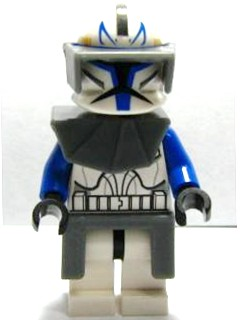 LEGO® Minifigur Star Wars sw0194 - Clone Trooper Captain Rex, 501st Legion (Phase 1) - Dark Bluish Gray Visor, Pauldron, and Kama, Large Eyes