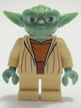 LEGO® Minifigur Star Wars sw0219 - Yoda - Clone Wars, Light Bluish Gray Hair