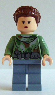 LEGO® Minifigur Star Wars sw0235 - Princess Leia - Endor Outfit, Sand Green Camouflage, Sand Blue Legs