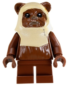 LEGO® Minifigur Star Wars sw0238 - Paploo (Ewok) - Reddish Brown Head with Tan Hood Pattern
