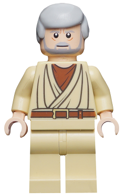 LEGO® Minifigur Star Wars sw0274 - Obi-Wan Kenobi - Old, Light Bluish Gray Hair and Beard, Eyes with Glints
