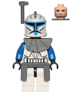 LEGO® Minifigur Star Wars sw0314 - Clone Trooper Captain Rex, 501st Legion (Phase 1) - Dark Bluish Gray Rangefinder, Pauldron, and Kama, Large Eyes