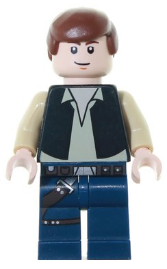 LEGO® Minifigur Star Wars sw0334 - Han Solo - Black Vest over Tan Shirt, Dark Blue Legs with Belts