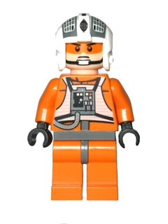 LEGO® Minifigur Star Wars sw0369 - Rebel Pilot Y-wing (Jon 'Dutch' Vander, Gold Leader) - Light Nougat Head with Visor and Chin Strap