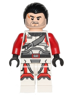 LEGO® Minifigur Star Wars sw0391 - Republic Trooper - Black Hair, Red Arms (Jace Malcom)
