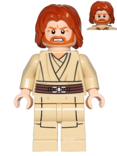LEGO® Minifigur Star Wars sw0489 - Obi-Wan Kenobi (Mid-Length Tousled with Center Part Hair)