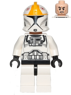 LEGO® Minifigur Star Wars sw0491 - Clone Trooper Pilot (Phase 1) - Bright Light Orange Markings, Scowl