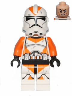 LEGO® Minifigur Star Wars sw0522 - Clone Trooper, 212th Attack Battalion (Phase 2) - Orange Arms, Dirt Stains, Scowl