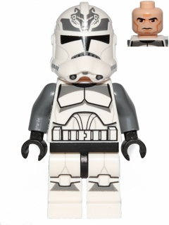 LEGO® Minifigur Star Wars sw0537 - Clone Trooper, 104th Battalion 'Wolfpack' (Phase 2) - Dark Bluish Gray Markings, Large Eyes