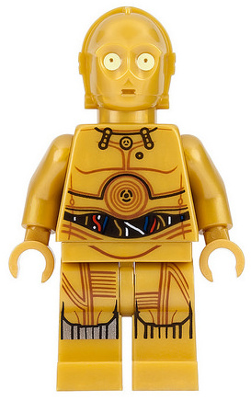 LEGO® Minifigur Star Wars sw0700 - C-3PO - Colorful Wires, Printed Legs