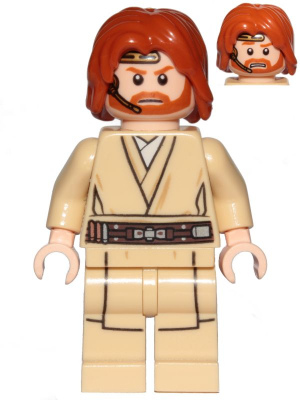 LEGO® Minifigur Star Wars sw0846 - Obi-Wan Kenobi (Mid-Length Tousled with Center Part Hair and Headset)