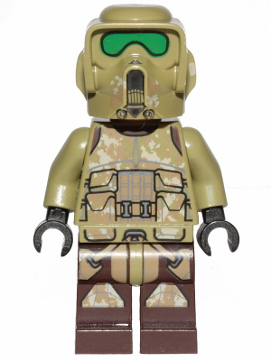 LEGO® Minifigur Star Wars sw1002 - Clone Scout Trooper, 41st Elite Corps (Phase 2) - Kashyyyk Camouflage, Dark Tan Markings on Legs, Scowl
