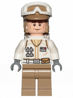 LEGO® Minifigur Star Wars sw1026 - Hoth Rebel Trooper White Uniform, Dark Tan Legs, Backpack (Cheek Lines)
