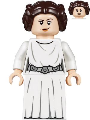 LEGO® Minifigur Star Wars sw1036 - Princess Leia - White Dress, Detailed Belt with 3 Emblems, Skirt