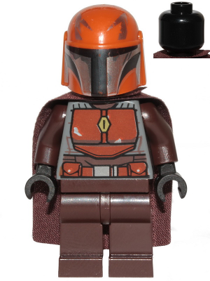 LEGO® Minifigur Star Wars sw1079 - Mandalorian Tribe Warrior (Pen Varad) - Male, Dark Brown Cape, Dark Orange Helmet