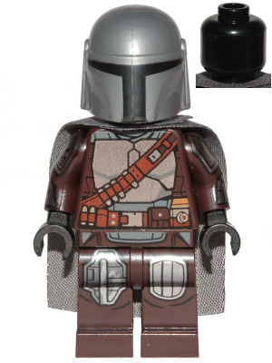 LEGO® Minifigur Star Wars sw1135 - The Mandalorian / Din Djarin / 'Mando' - Silver Beskar Armor, Cape, Plain Head