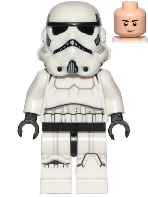 LEGO® Minifigur Star Wars sw1137 - Imperial Stormtrooper - Male, Dual Molded Helmet with Light Bluish Gray Panels on Back, Light Nougat Head, Frown